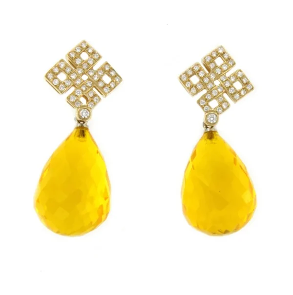 Roman Joyero Pendientes<Pendientes desmontables MAGNO en oro amarillo de 18 ktes y brillantes