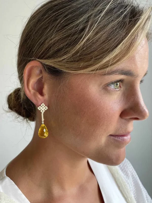 Roman Joyero Pendientes<Pendientes desmontables MAGNO en oro amarillo de 18 ktes y brillantes