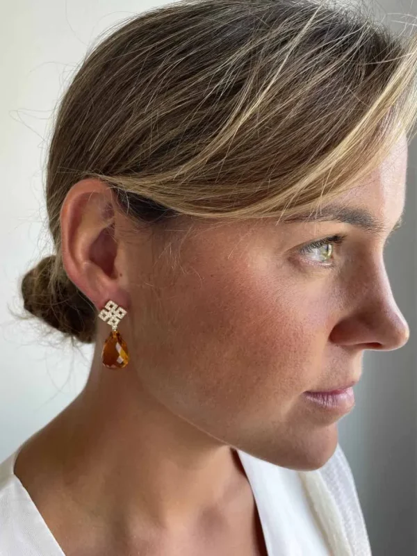 Roman Joyero Pendientes<Pendientes desmontables MAGNO en oro amarillo de 18 ktes y brillantes