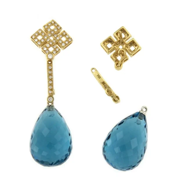Roman Joyero Pendientes<Pendientes desmontables MAGNO en oro amarillo de 18 ktes y brillantes