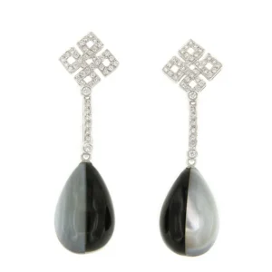 Roman Joyero Pendientes<Pendientes desmontables NOVICIO en oro blanco de 18 ktes y brillantes