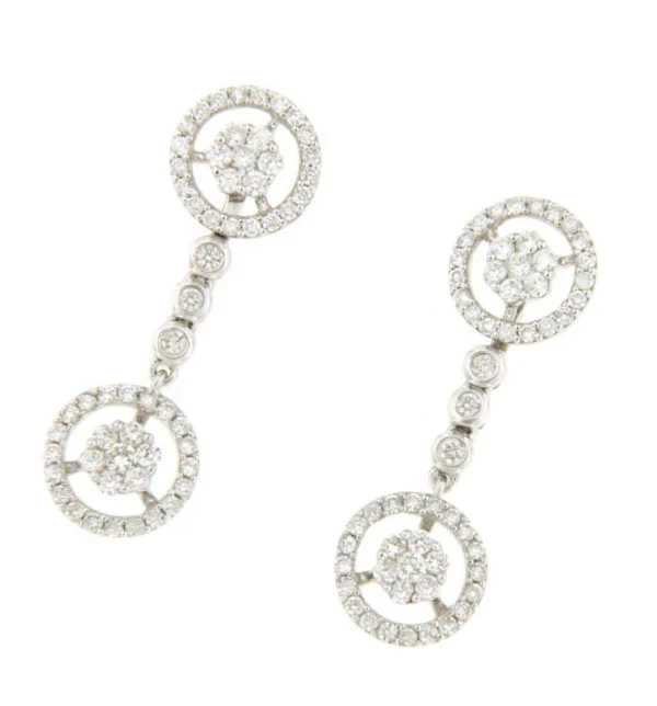 Roman Joyero Pendientes<Pendientes ESTRASBURGO desmontable en oro blanco 18 ktes y brillantes