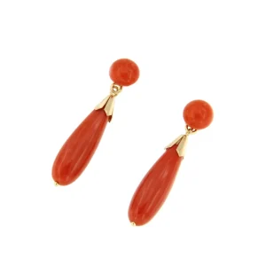 Roman Joyero Pendientes<Pendientes FILIPINAS de oro de 18 kilates y corales