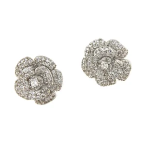 Roman Joyero Pendientes<Pendientes flor BRUSELAS de plata de ley con circonitas