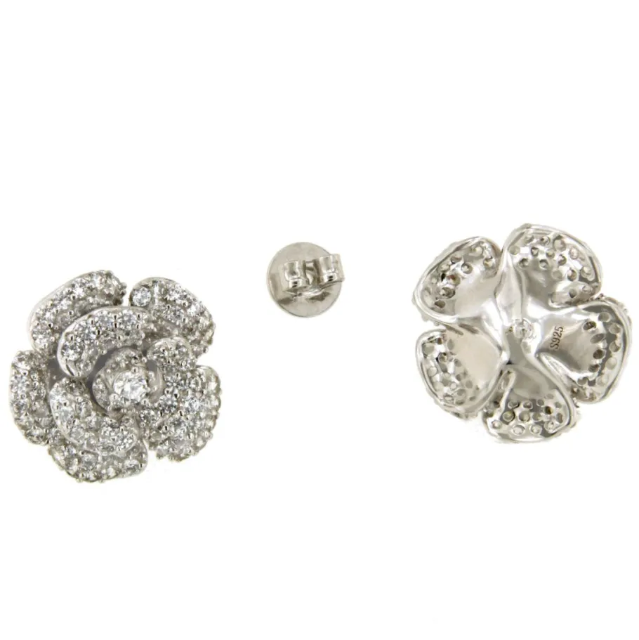 pendientes_flor_bruselas__3.webp Roman Joyero Pendientes<Pendientes flor BRUSELAS de plata de ley con circonitas