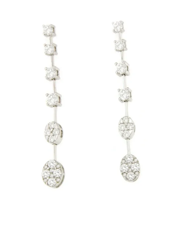 Roman Joyero Pendientes<Pendientes GAP largos en oro blanco de 18 kilates con brillantes