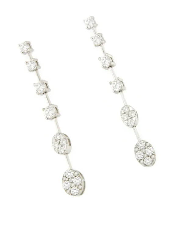 Roman Joyero Pendientes<Pendientes GAP largos en oro blanco de 18 kilates con brillantes