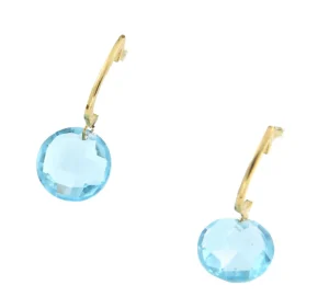 Roman Joyero Pendientes<Pendientes HATICE en oro amarillo con amatista o cuarzo celeste