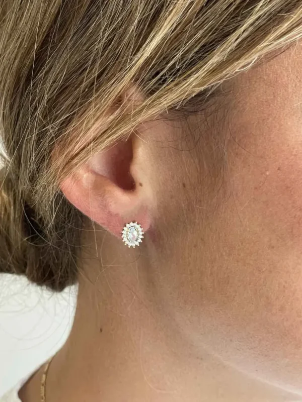 Roman Joyero Pendientes<Pendientes KARAKA en oro amarillo de 18 kilates circonitas con aguamarina