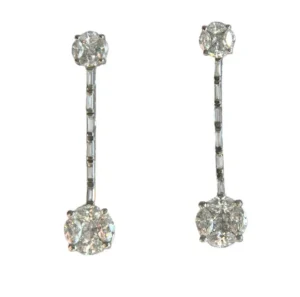 Roman Joyero Pendientes<Pendientes largos de oro blanco y brillantes para novias