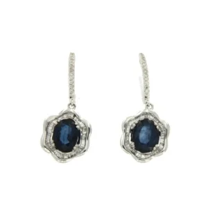 Roman Joyero Pendientes<Pendientes largos de oro blanco con diamantes y zafiros
