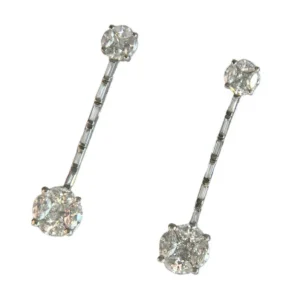 Roman Joyero Pendientes<Pendientes largos de oro blanco y brillantes para novias