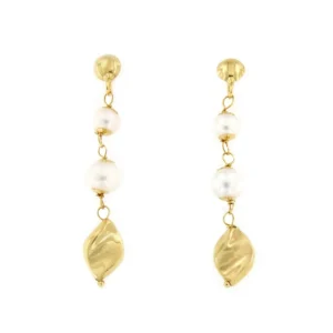 Roman Joyero Pendientes<Pendientes largos EDIRNI en oro amarillos y perlas cultivadas