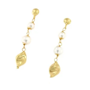 Roman Joyero Pendientes<Pendientes largos EDIRNI en oro amarillos y perlas cultivadas