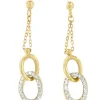 Roman Joyero Pendientes<Pendientes largos ZEKI en oro amarillo de 18 ktes con circonitas