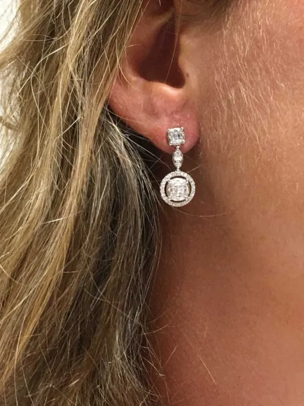 Roman Joyero Pendientes<Pendientes LATIFE en oro blanco con brillantes