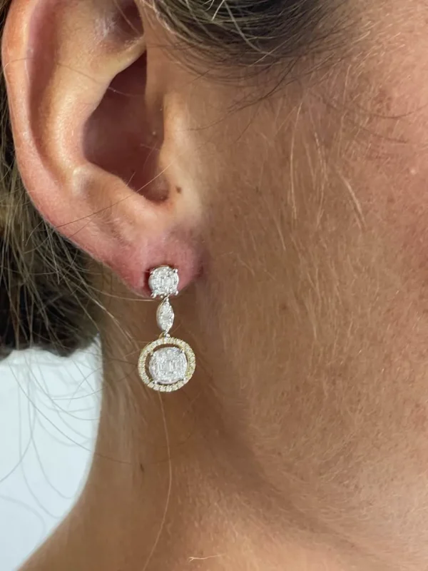 Roman Joyero Pendientes<Pendientes LATIFE en oro blanco con brillantes