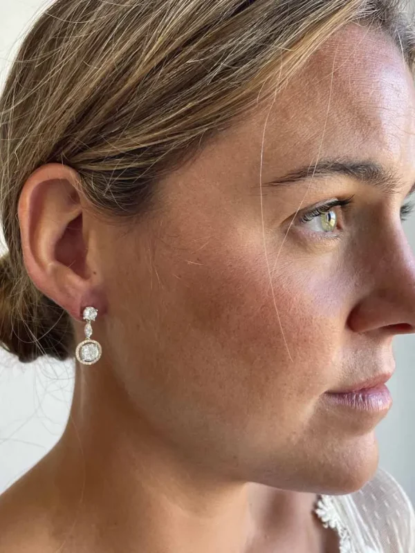 Roman Joyero Pendientes<Pendientes LATIFE en oro blanco con brillantes