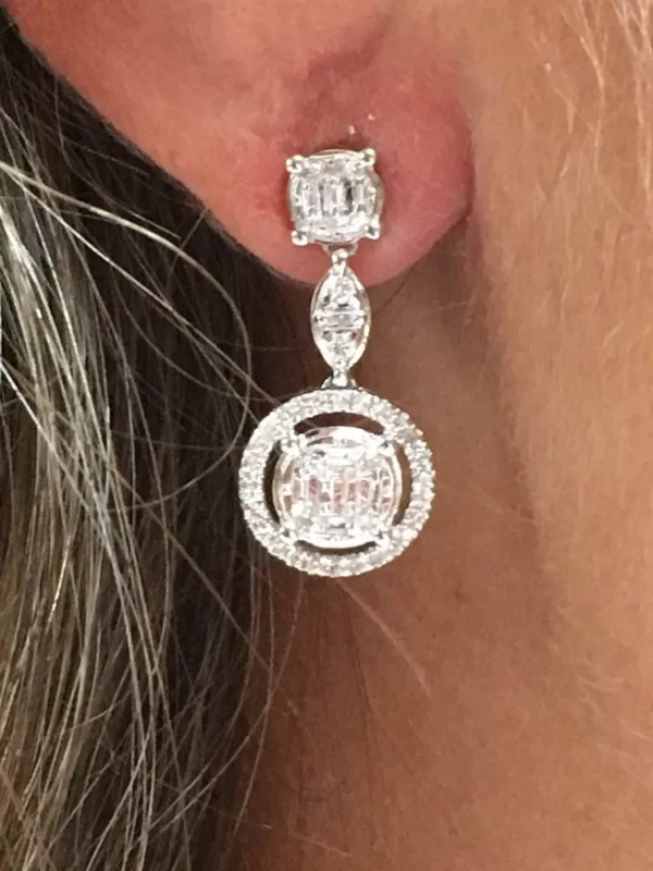 Roman Joyero Pendientes<Pendientes LATIFE en oro blanco con brillantes