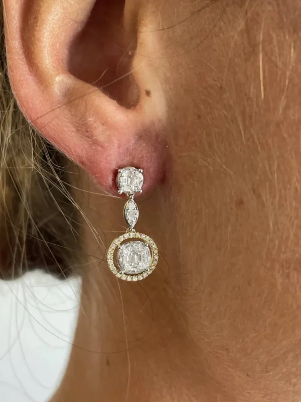 Roman Joyero Pendientes<Pendientes LATIFE en oro blanco con brillantes