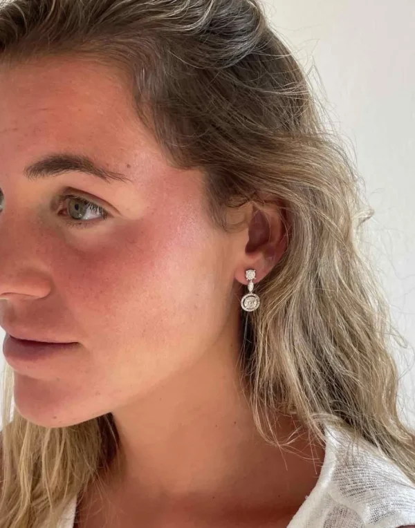 Roman Joyero Pendientes<Pendientes LATIFE en oro blanco con brillantes