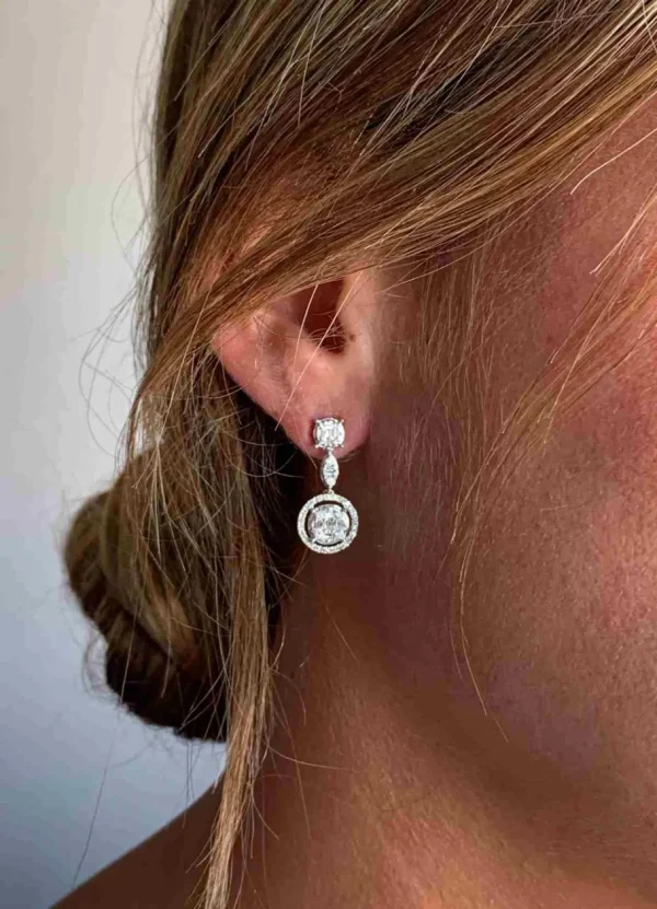 Roman Joyero Pendientes<Pendientes LATIFE en oro blanco con brillantes