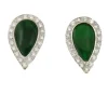 Roman Joyero Pendientes<Pendientes LUJAN en oro blanco 18 ktes con jade y brillantes