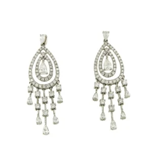 Roman Joyero Pendientes<Pendientes LYON en oro blanco 18 kilates con brillantes colgantes