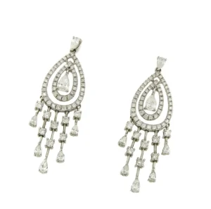 Roman Joyero Pendientes<Pendientes LYON en oro blanco 18 kilates con brillantes colgantes