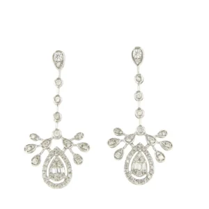 Roman Joyero Pendientes<Pendientes MARSELLA largos en oro blanco 18 ktes y brillantes