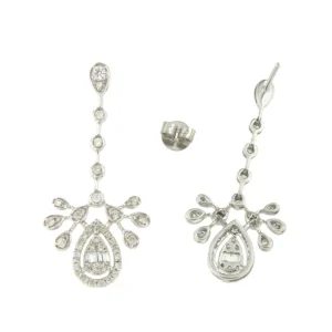 Roman Joyero Pendientes<Pendientes MARSELLA largos en oro blanco 18 ktes y brillantes