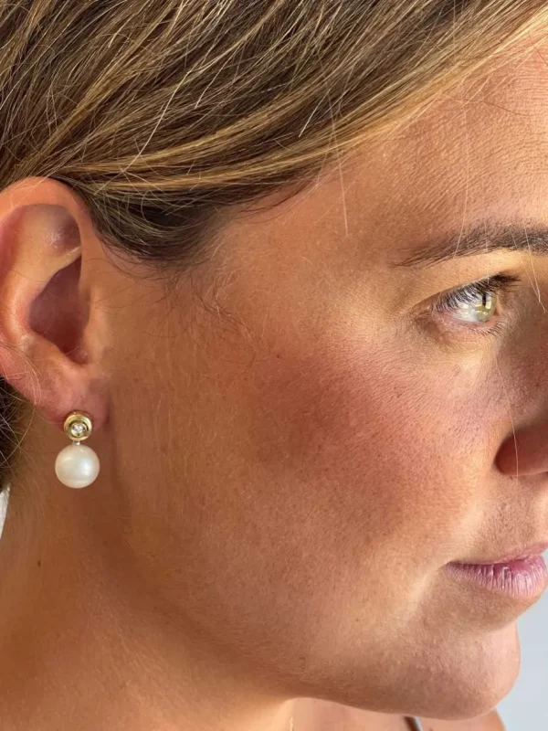 Roman Joyero Pendientes<Pendientes MOKKARILLOS dormilones desmontables de brillantes oro 18 ktes