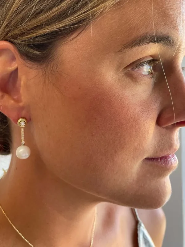 Roman Joyero Pendientes<Pendientes MOKKARILLOS dormilones desmontables de brillantes oro 18 ktes