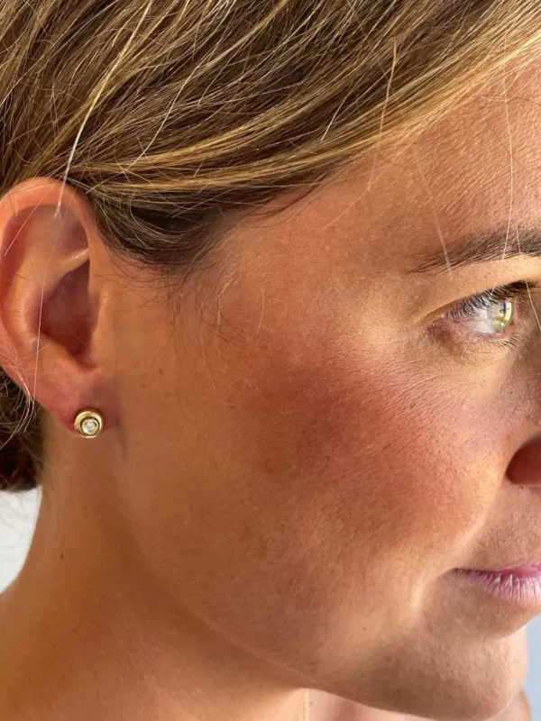 Roman Joyero Pendientes<Pendientes MOKKARILLOS dormilones desmontables de brillantes oro 18 ktes