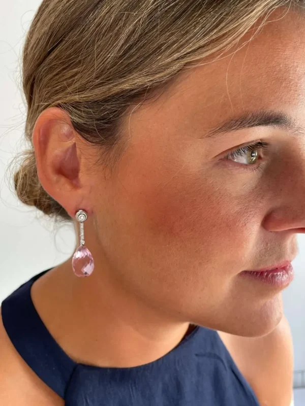 Roman Joyero Pendientes<Pendientes MOKKARILLOS dormilones desmontables de brillantes oro 18 ktes