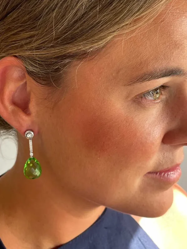 Roman Joyero Pendientes<Pendientes MOKKARILLOS dormilones desmontables de brillantes oro 18 ktes