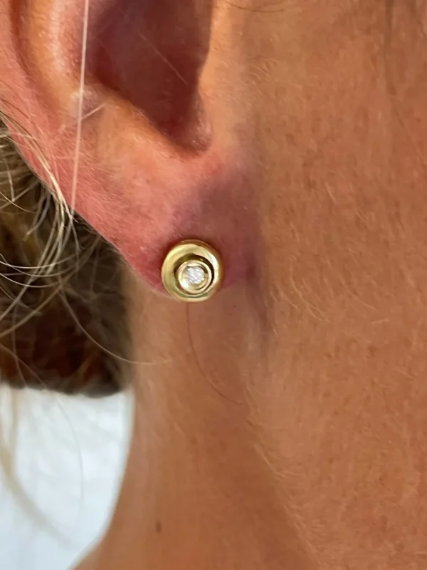 Roman Joyero Pendientes<Pendientes MOKKARILLOS dormilones desmontables de brillantes oro 18 ktes