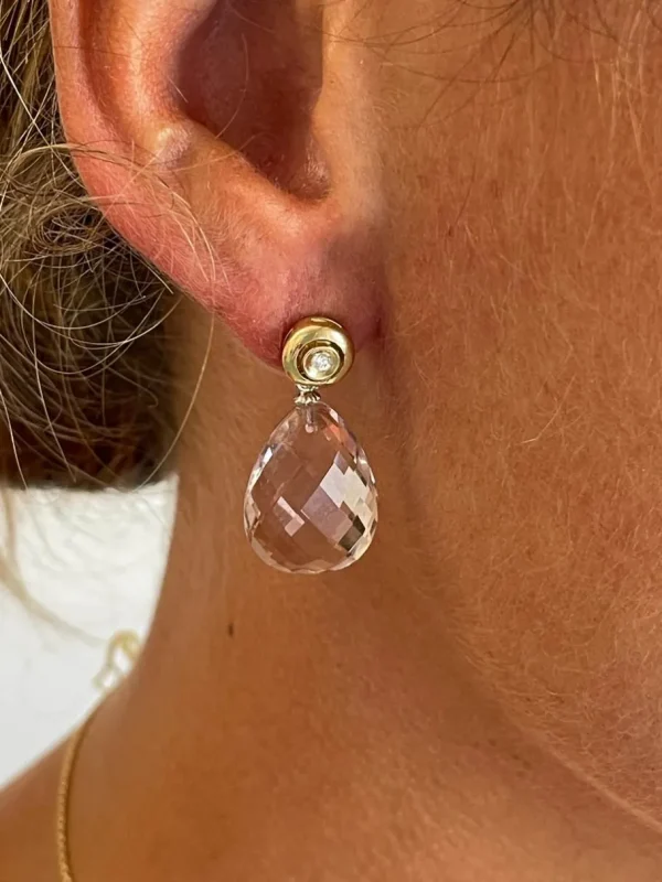 Roman Joyero Pendientes<Pendientes MOKKARILLOS dormilones desmontables de brillantes oro 18 ktes