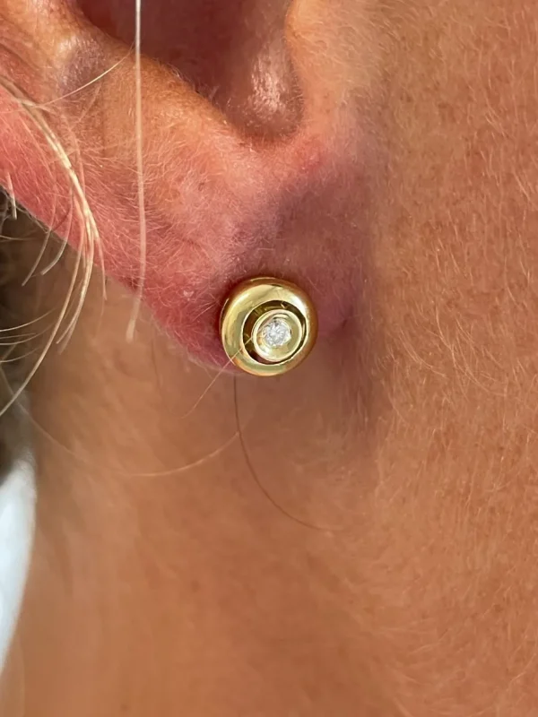 Roman Joyero Pendientes<Pendientes MOKKARILLOS dormilones desmontables de brillantes oro 18 ktes