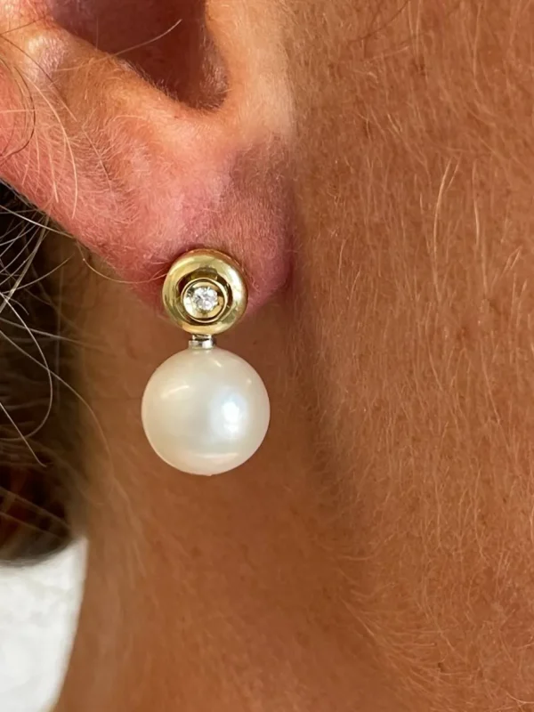 Roman Joyero Pendientes<Pendientes MOKKARILLOS dormilones desmontables de brillantes oro 18 ktes