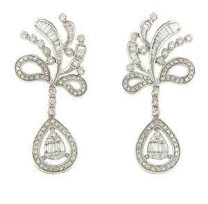 Roman Joyero Pendientes<Pendientes MONTPELLIER largo oro blanco 18 ktes con brillantes