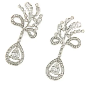 Roman Joyero Pendientes<Pendientes MONTPELLIER largo oro blanco 18 ktes con brillantes