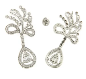 Roman Joyero Pendientes<Pendientes MONTPELLIER largo oro blanco 18 ktes con brillantes