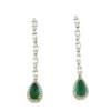 Roman Joyero Pendientes<Pendientes NANTES largos oro blanco 18 ktes esmeralda y brillantes