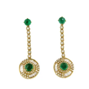Roman Joyero Pendientes<Pendientes NIZA en oro amarillo 18 ktes con esmeraldas y brillantes
