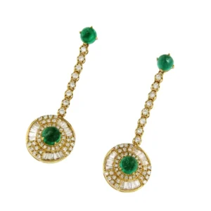Roman Joyero Pendientes<Pendientes NIZA en oro amarillo 18 ktes con esmeraldas y brillantes