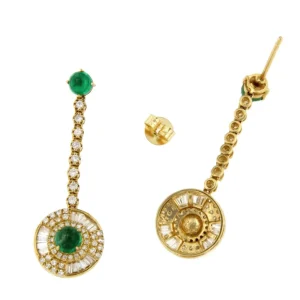 Roman Joyero Pendientes<Pendientes NIZA en oro amarillo 18 ktes con esmeraldas y brillantes