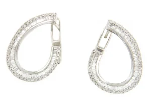 Roman Joyero Pendientes<Pendientes NURGUL en oro blanco con diamantes y baguettes