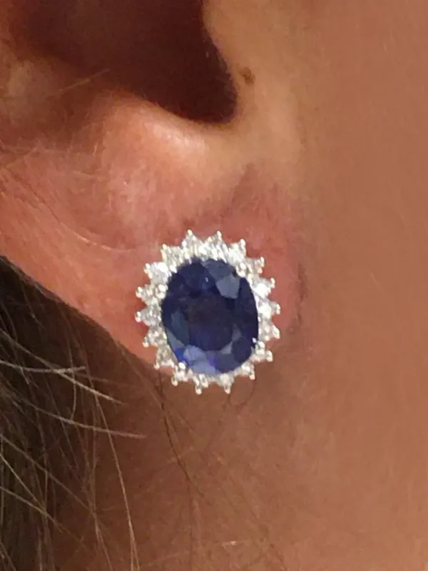Roman Joyero Pendientes<Pendientes NURTEN en oro blanco con zafiros y brillantes