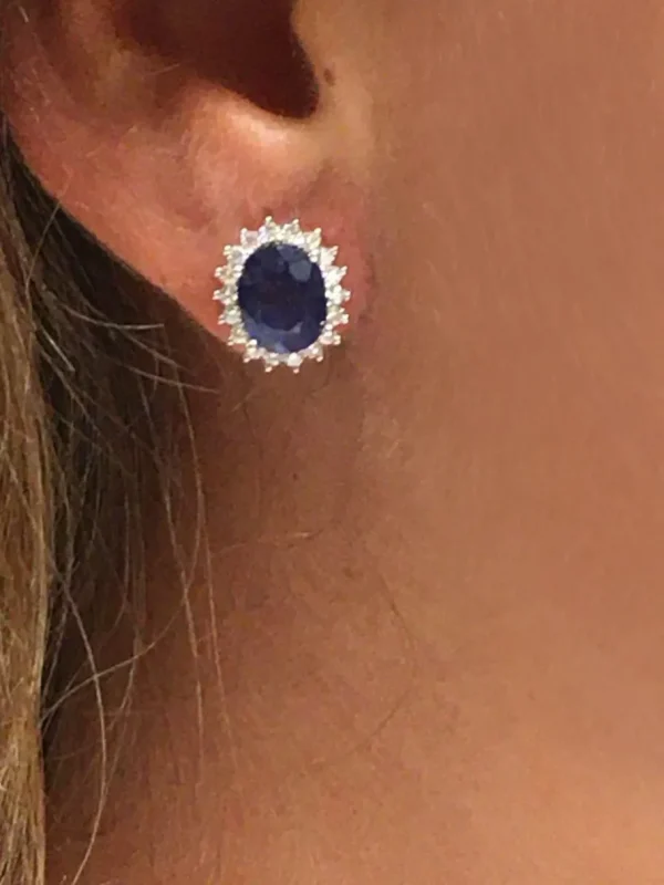 Roman Joyero Pendientes<Pendientes NURTEN en oro blanco con zafiros y brillantes